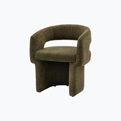 Renzo Green Boucle Dining Chair