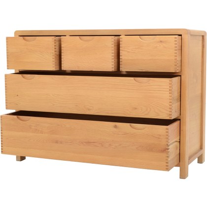 Ercol Bosco Bedroom Oak 5 Drawer Wide Chest