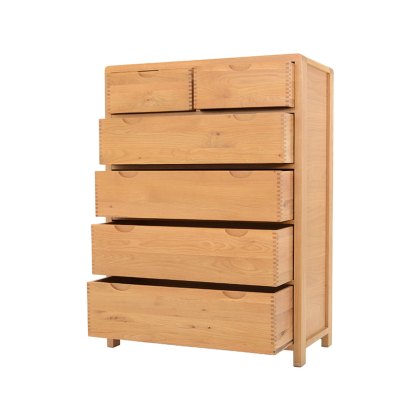 Ercol Bosco Bedroom Oak 6 Drawer Tall Wide Chest