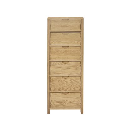 Ercol Bosco Bedroom Oak 6 Drawer Tall Chest