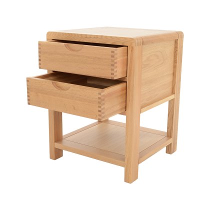 Ercol Bosco Bedroom Oak 2 Drawer Side Table