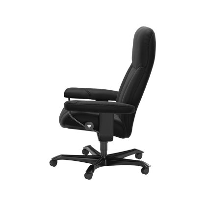 Stressless Consul Medium Leather Office Chair Batick Black