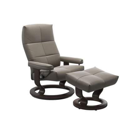 Stressless David Small Recliner Classic Small Recliner Chair & Stool