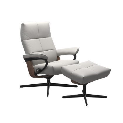 Stressless David Small Recliner Cross Small Recliner Chair & Stool