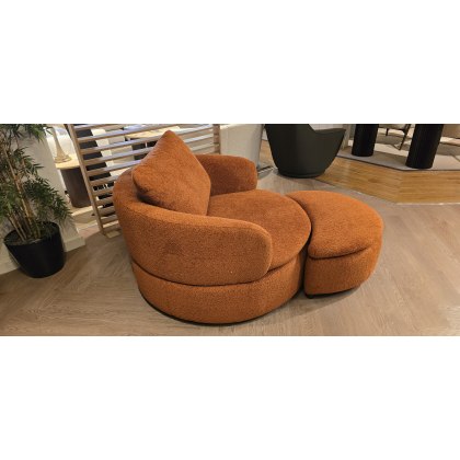 Pebble Swivel Chair & Footstool