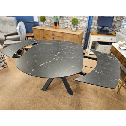 Giza Marquina Black Marble Extending Table