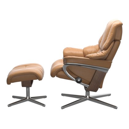 Stressless Reno Large Cross Chair & Stool