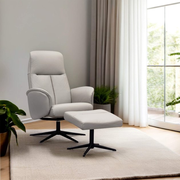 G Plan Nystead Manual Recliner & Stool Black Base G Plan Nystead Manual Recliner & Stool Black Base