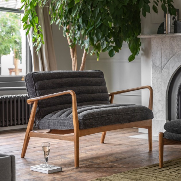 Gallery Direct Datsun Charcoal Boucle 2 Seater Sofa Gallery Direct Datsun Charcoal Boucle 2 Seater Sofa