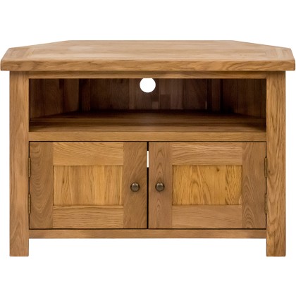 Hemingford Oak Corner TV Unit with Doors