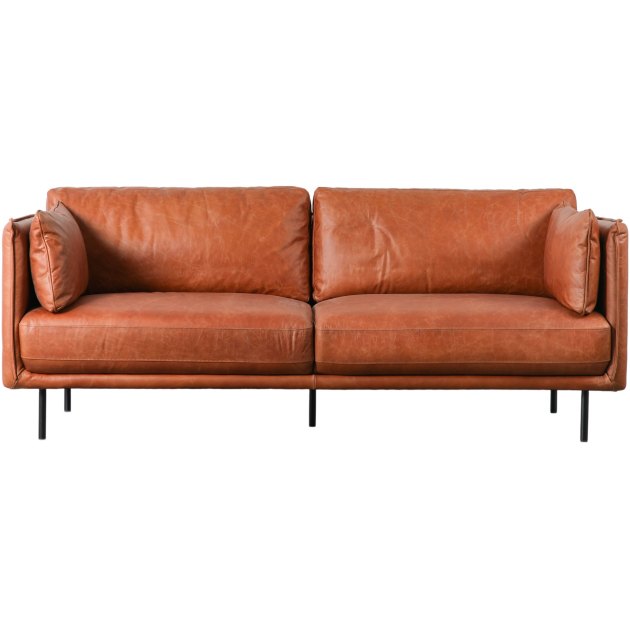 Gallery Direct Wigmore Brown Leather 3 Seater Sofa Gallery Direct Wigmore Brown Leather 3 Seater Sofa