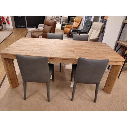 THEO EXTENDING DINING TABLE and 4 DINING CHAIRS in GREY THEO EXTENDING DINING TABLE and 4 DINING CHAIRS in GREY