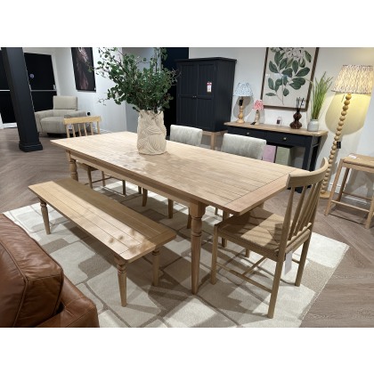 Eton Extending table 180-230cm Table, Wooden Bench, 2x Upholstered Chairs and 2x Wooden Rope Chairs Eton Extending table 180-230cm Table, Wooden Bench, 2x Upholstered Chairs and 2x Wooden Rope Chairs