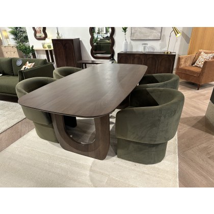 Arc 200x100cm Dining Table and 4x Holm Chairs in Moss Green Arc 200x100cm Dining Table and 4x Holm Chairs in Moss Green