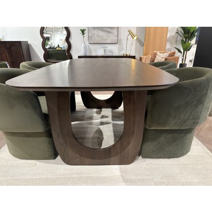 Arc 200x100cm Dining Table and 4x Holm Chairs in Moss Green Arc 200x100cm Dining Table and 4x Holm Chairs in Moss Green