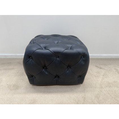 CLEARANCE OUTLET WAREHOUSE STOCK Buttoned Leather Footstool CLEARANCE OUTLET WAREHOUSE STOCK Buttoned Leather Footstool