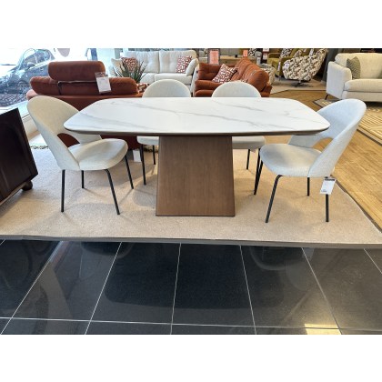 Lugano 160cm Fixed Dining Table and 4 Lily Curve Back Chairs Lugano 160cm Fixed Dining Table and 4 Lily Curve Back Chairs
