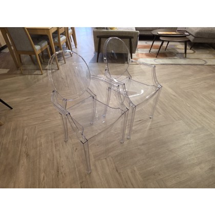 KARTELL PHILIPPE STARCK LOUIS GHOST CLEAR CHAIRS X 2 KARTELL PHILIPPE STARCK LOUIS GHOST CLEAR CHAIRS X 2
