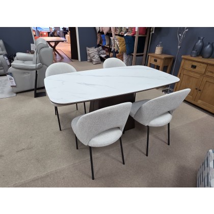 LUGANO 160CM FIZED DINING TABLE WITH 4 X LUGANO LILY CURVE BACK CHAIRS LUGANO 160CM FIZED DINING TABLE WITH 4 X LUGANO LILY CURVE BACK CHAIRS