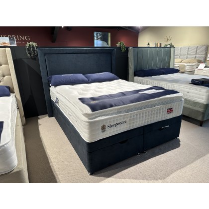 Portebello 3200 5ft Mattress with Full End Opening Ottoman Bed And Magnolia Headboard in Blue Portebello 3200 5ft Mattress with Full End Opening Ottoman Bed And Magnolia Headboard in Blue