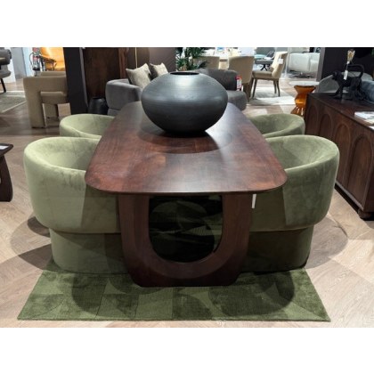Arc Table & 4 x Moss Green Holm Armchairs Arc Table & 4 x Moss Green Holm Armchairs
