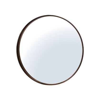 Thaine Mirror 33,Sleek and stylish mirror Metal frame Aged bronze finish 33 diameter