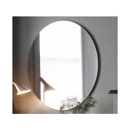 Hayle Black Round Mirror