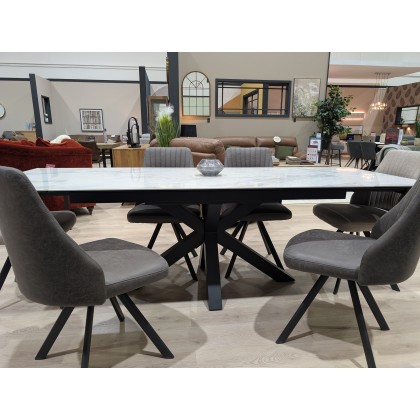 Francesca, Extending Dining Table (white) with 6x Dallas Chairs Francesca, Extending Dining Table (white) with 6x Dallas Chairs