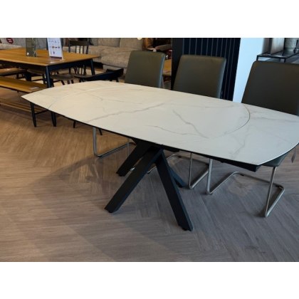 Giza Dining Table 130cm Swivel Matt Marble White Giza Dining Table 130cm Swivel Matt Marble White