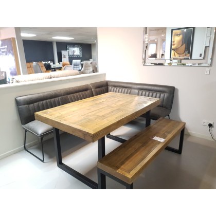 Halsey 140cm Extending Table, Corner Bench & Halsey Low Bench Halsey 140cm Extending Table, Corner Bench & Halsey Low Bench
