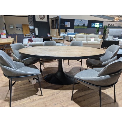 Heston, Large Oval Table plus 6 x Grey Liam Chairs Heston, Large Oval Table plus 6 x Grey Liam Chairs