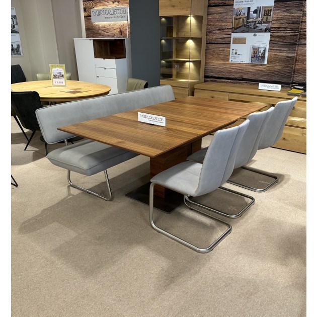 VENJAKOB-- PIAZZA 1.9M EXTENDABLE TABLE WITH 100CM LEAF PLUS 1.9M BENCH & 3 X FRENZ CHAIRS VENJAKOB-- PIAZZA 1.9M EXTENDABLE TABLE WITH 100CM LEAF PLUS 1.9M BENCH & 3 X FRENZ CHAIRS