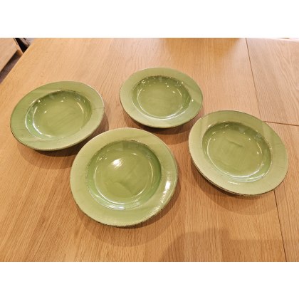 Set of 4 Green Soup Bowls Set of 4 Green Soup Bowls