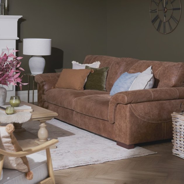 Mountback 3 Seater Sofa Marrone QS Mountback 3 Seater Sofa Marrone QS