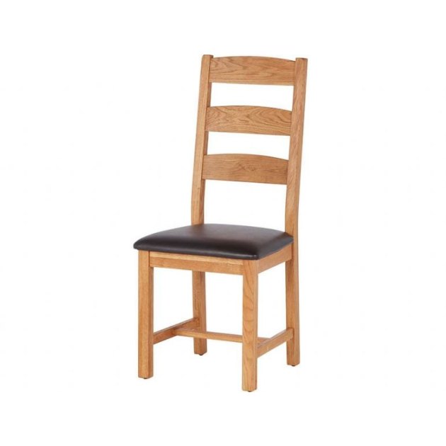 Fairfax Oak Ladder Back Chair - PU Seat Fairfax Oak Ladder Back Chair - PU Seat