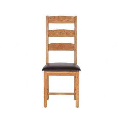 Fairfax Oak Ladder Back Chair - PU Seat