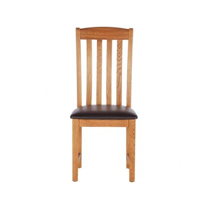 Fairfax Oak Slat Back Chair - PU Seat