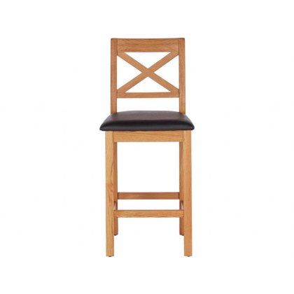 Fairfax Oak Barstool with Black Seat Pad