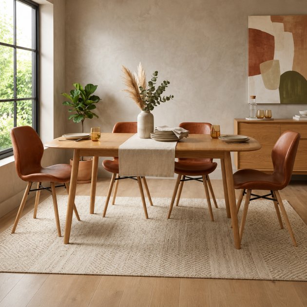 Malin 160cm Extending Dining Table And 4 Dorcas Chairs Brown Malin 160cm Extending Dining Table And 4 Dorcas Chairs Brown
