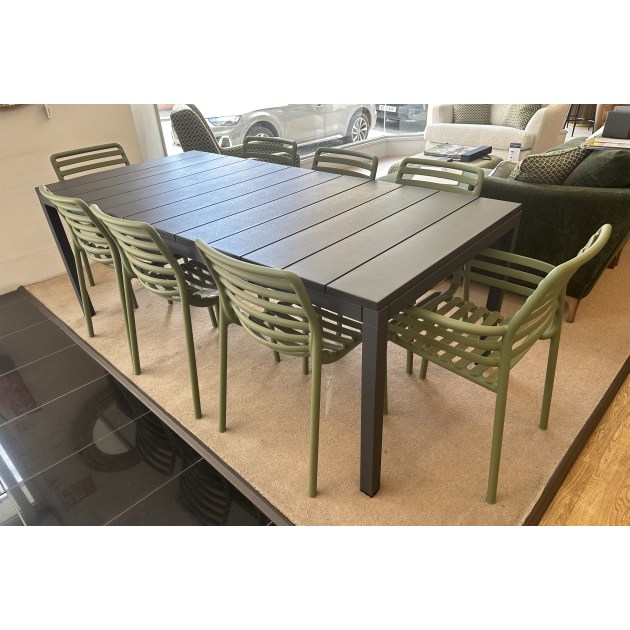 Outdoor Collection - Rio 210cm Extendable Table Anthracite & 6 x Doga chairs Plus 2 x Doga Armchairs Outdoor Collection - Rio 210cm Extendable Table Anthracite & 6 x Doga chairs Plus 2 x Doga Armchairs