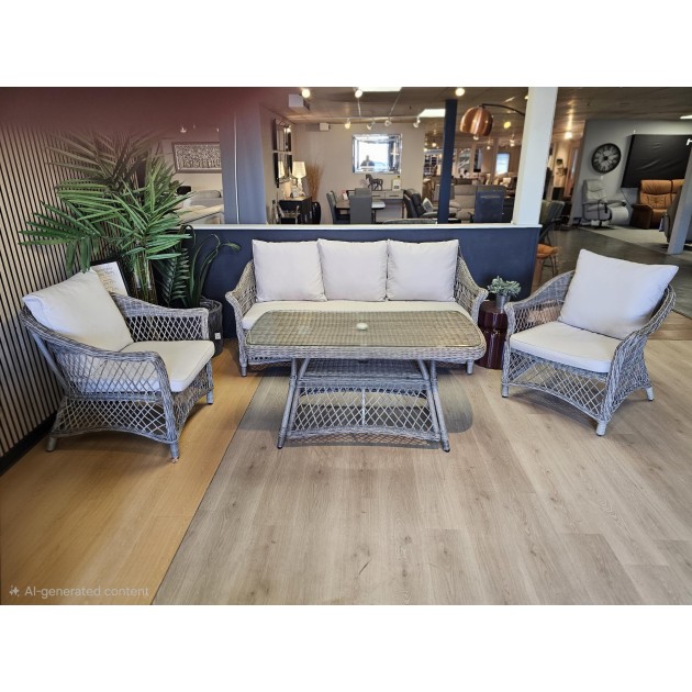 Outdoor Menton 3 Seater Sofa, Dinning Table & x2 Chairs Outdoor Menton 3 Seater Sofa, Dinning Table & x2 Chairs