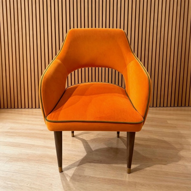 Syros Dining Chair Orange Velvet Syros Dining Chair Orange Velvet