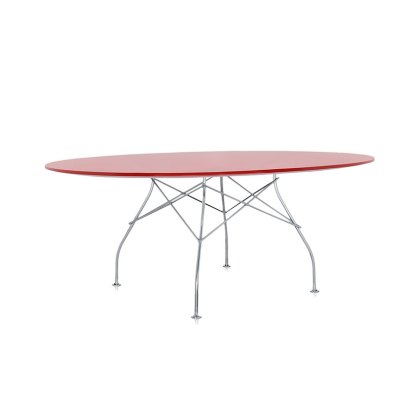 Glossy by Antonio Citterio Kartell Red Oval Table