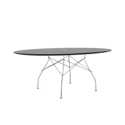 Glossy by Antonio Citterio Black Oval Table