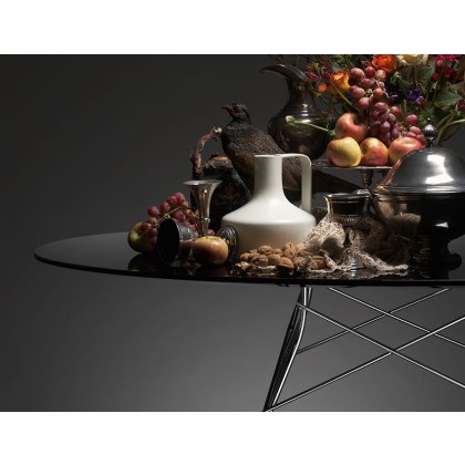 Glossy by Antonio Citterio Oval Black Glass Table