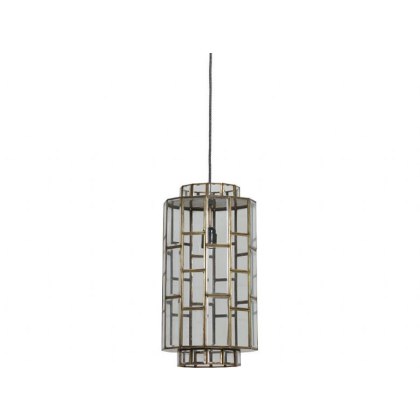 Sostrene Antique Bronze & Glass Hanging Lamp