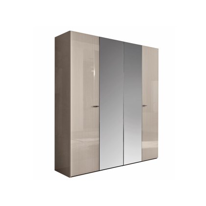 Alf Italia Cyndia Bedroom 4 Door Wardrobe With Mirror