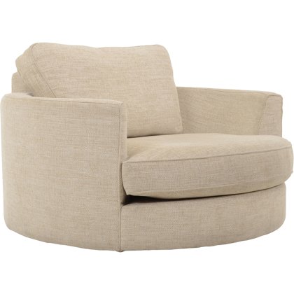 Bermuda Fabric Swivel Cuddler Chair