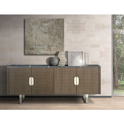 Stone International Maverick Leather Quilted Sideboard