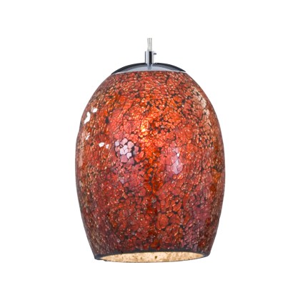 Crackle 1 Light Red Pendant